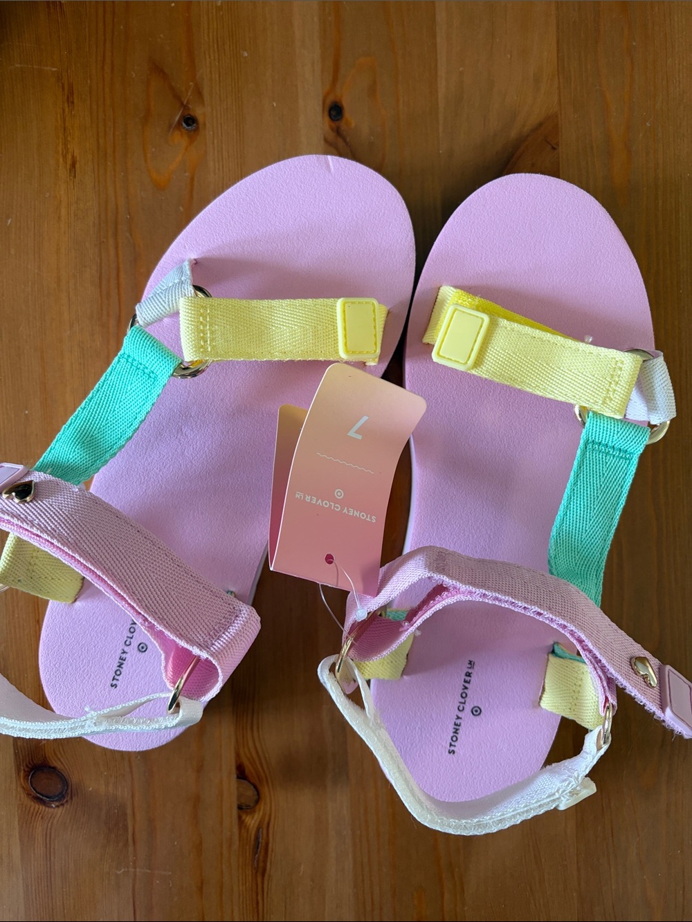 Stoney Clover x Target Pastel Colorblock Sandals - Pink, Yellow, Mint